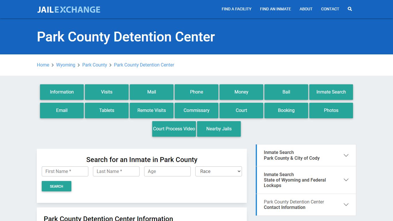 Park County Detention Center Roster Lookup, WY, Inmate Search