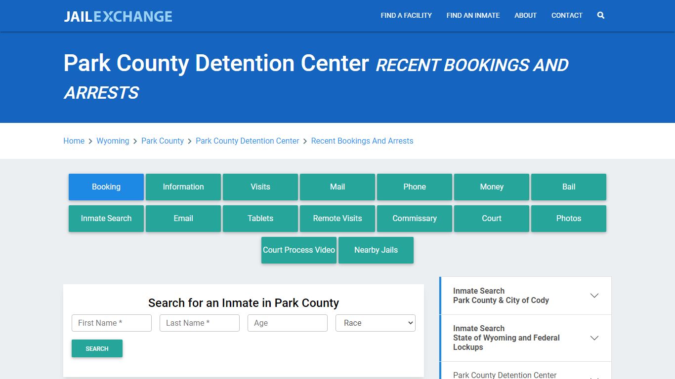 Park County Detention Center WY Recent Arrests and Bookings - Jail Exchange